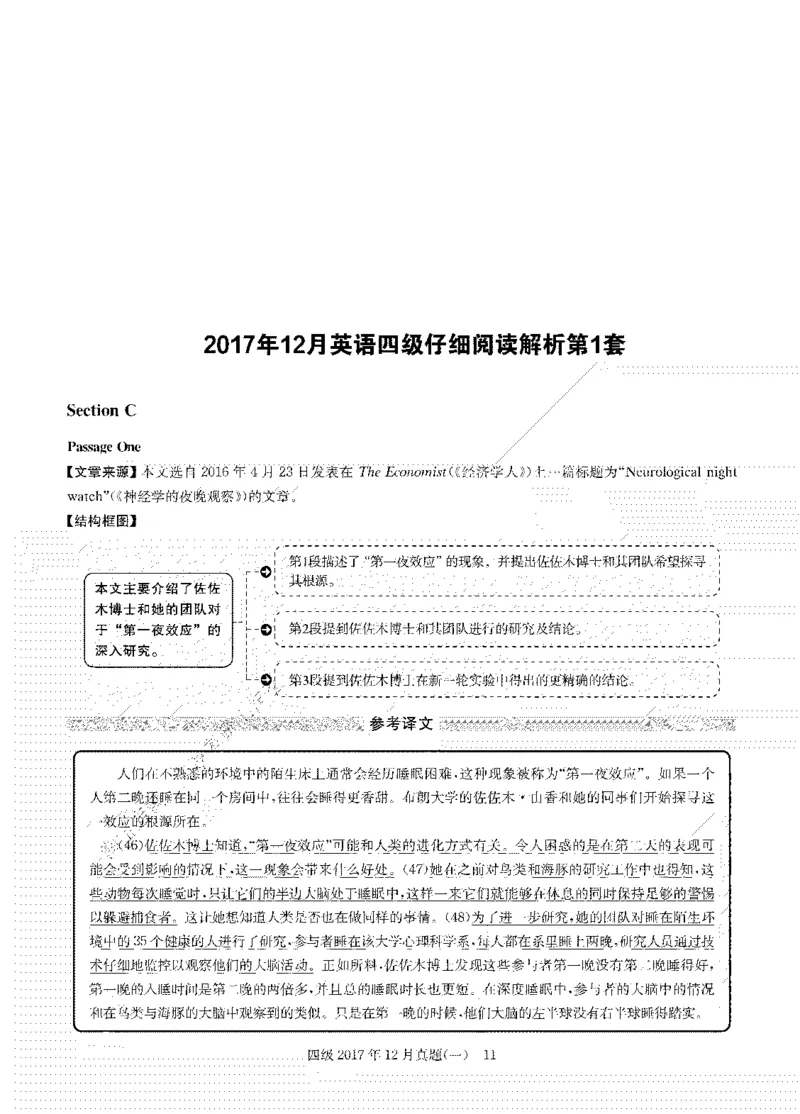2017年12月四级阅读解析全3套_大学英语四级+六级_四级真题_专项_四级仔细阅读_四级仔细阅读解析