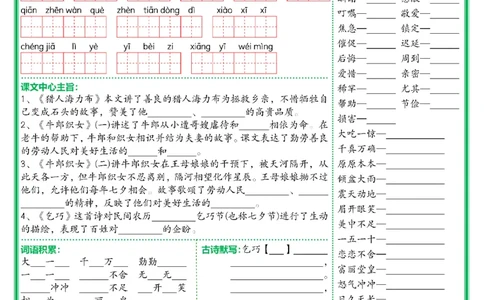 五上基础知识默写单空白(1)_小学全网线上同款资料_11号