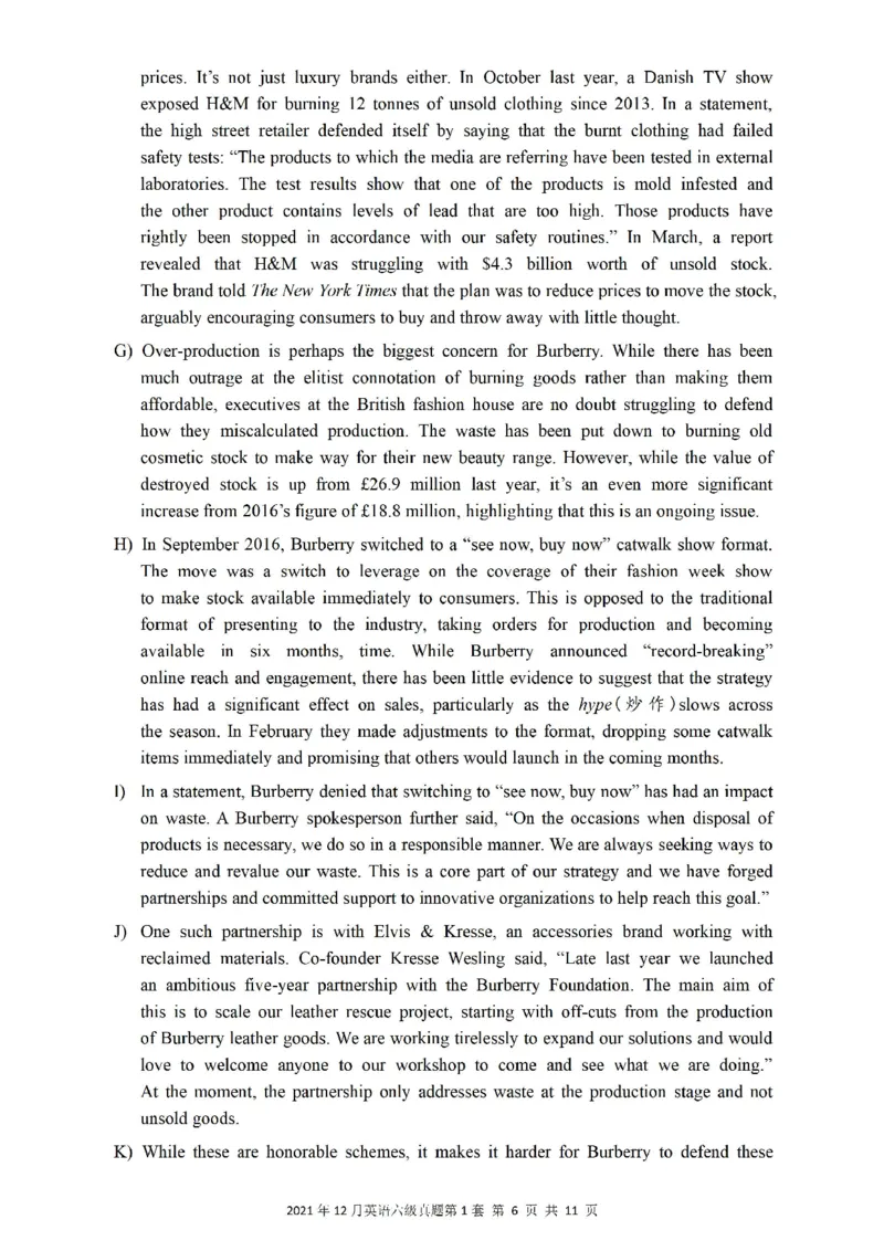 2021.12六级真题第1套_大学英语四级+六级_六级真题_六级真题_2021年12月CET6题+解+音频_01、真题PDF版（推荐打印）❤