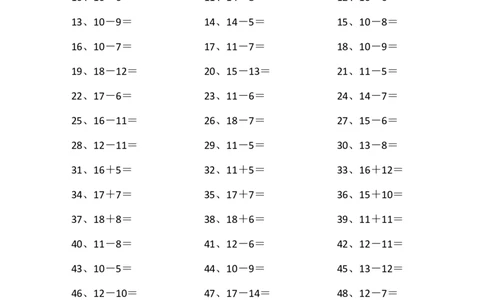 30以内混合加减第91~100篇_小学数学口算竖式脱式计算应用题一二三四五六年级上下册电_小学数学口算题库电子版（1-6）_小学数学口算一年级_口算题适合1年级(含答案）