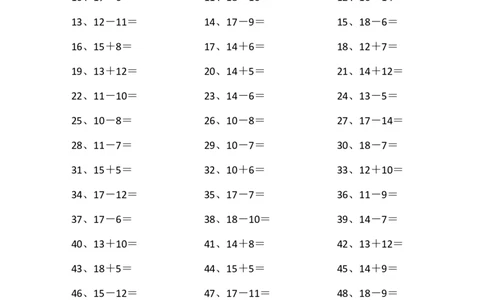 30以内混合加减第91~100篇_小学数学口算竖式脱式计算应用题一二三四五六年级上下册电_小学数学口算题库电子版（1-6）_小学数学口算一年级_口算题适合1年级(含答案）