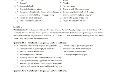2016年12月大学英语4级（卷1）-可复制搜索_大学英语四级+六级_四级真题_四级真题_1990年-2018年真题资料合集_2016年12月CET4题+解+音频_01、真题PDF版（推荐打印）❤