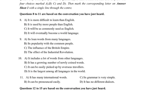 2015年12月四级真题第2套_大学英语四级+六级_四级真题_四级真题_1990年-2018年真题资料合集_2015年12月CET4题+解+音频_02、真题word版