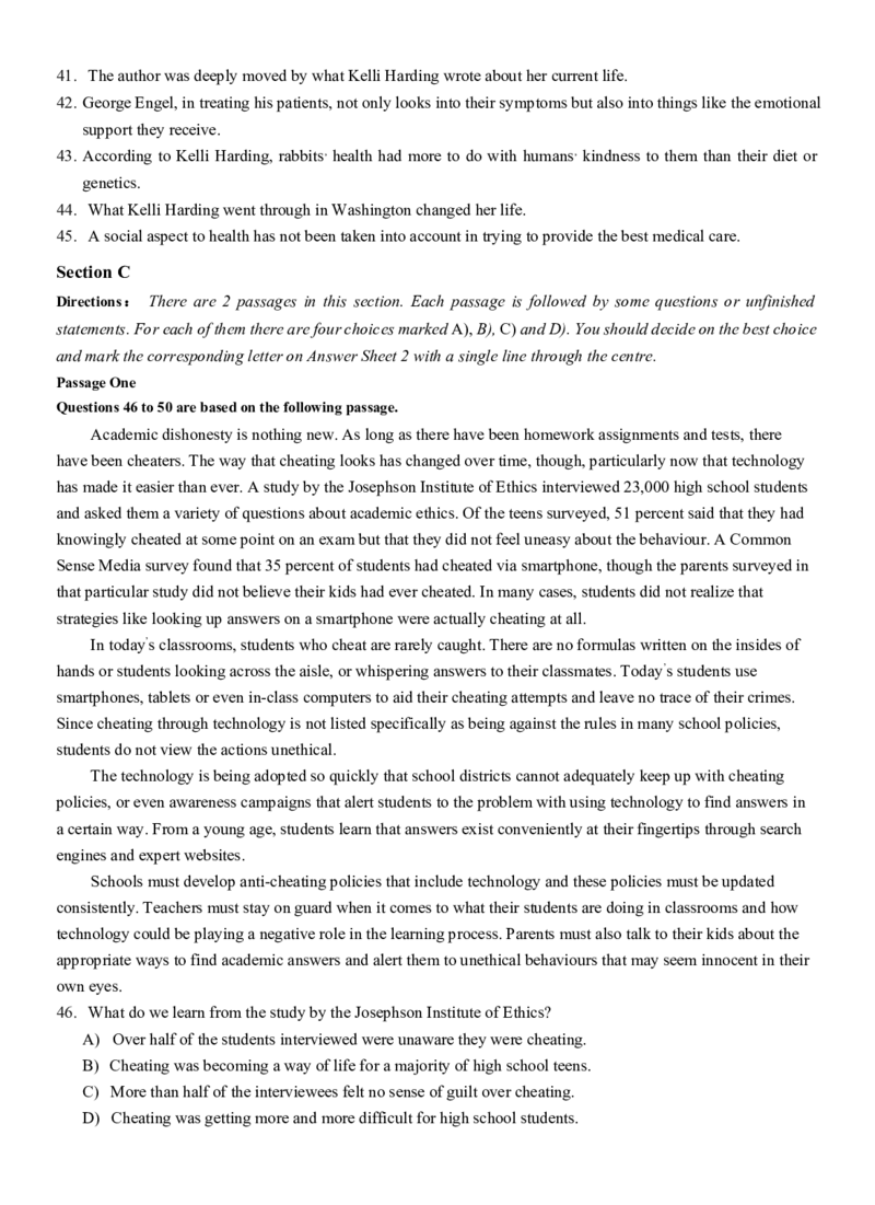 2022.09英语四级真题第1套_大学英语四级+六级_四级真题_四级真题_2022年09月CET4题+解+音频_02、真题word版