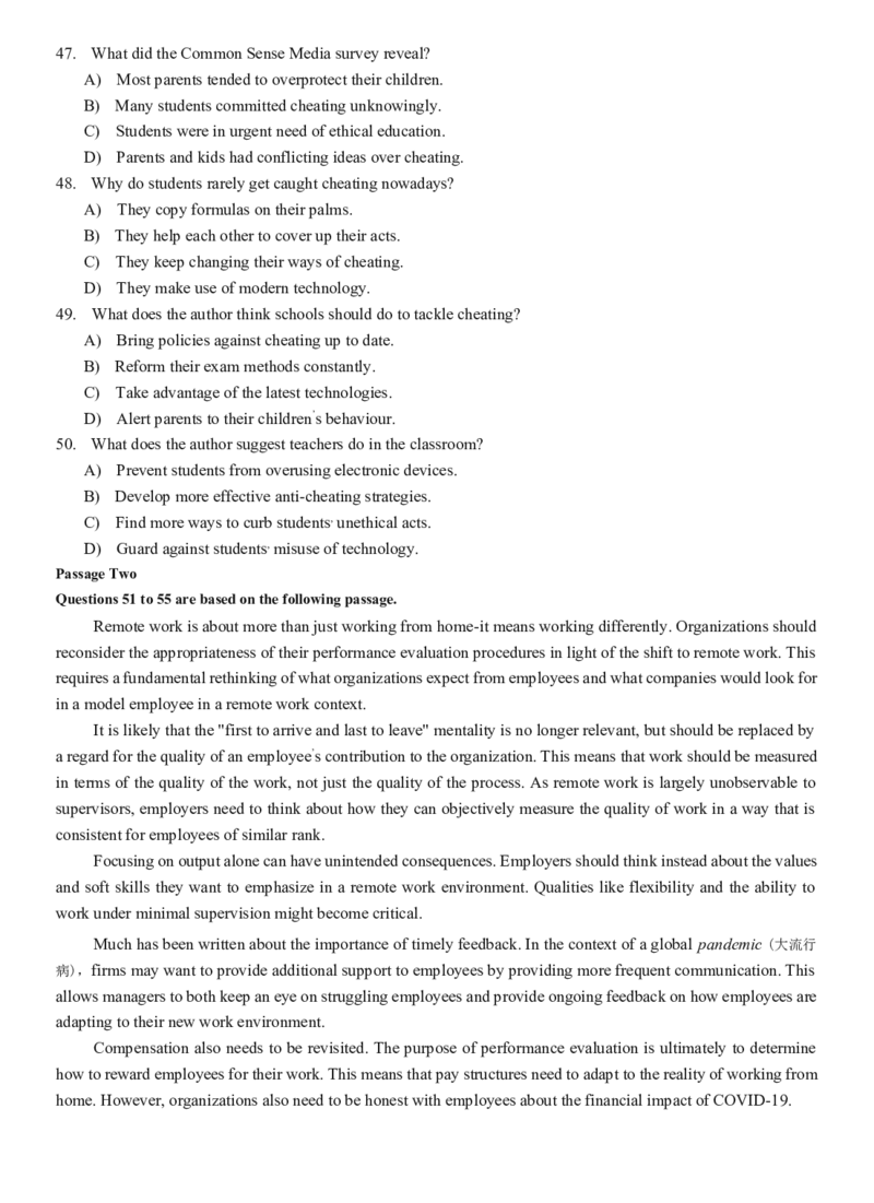2022.09英语四级真题第1套_大学英语四级+六级_四级真题_四级真题_2022年09月CET4题+解+音频_02、真题word版