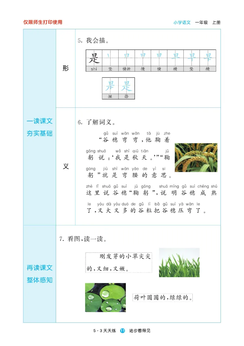 2024秋-5-3语文一上-预习册_一年级上下册资料_一年级上语数英上下册学习资料_3-6-1、小学一年级语文上册_统编、部编、人教（语文全国统一只有一个版）_2024新增