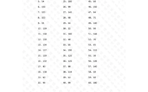 20以内&times;1位第41~60篇答案_小学数学口算竖式脱式计算应用题一二三四五六年级上下册电_小学数学口算题库电子版（1-6）_小学数学口算三年级_口算题适合3年级