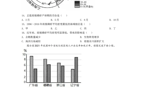 2022年福建省中考地理真题（空白卷）_福建中考1_8.福建中考地理（2017-2025）