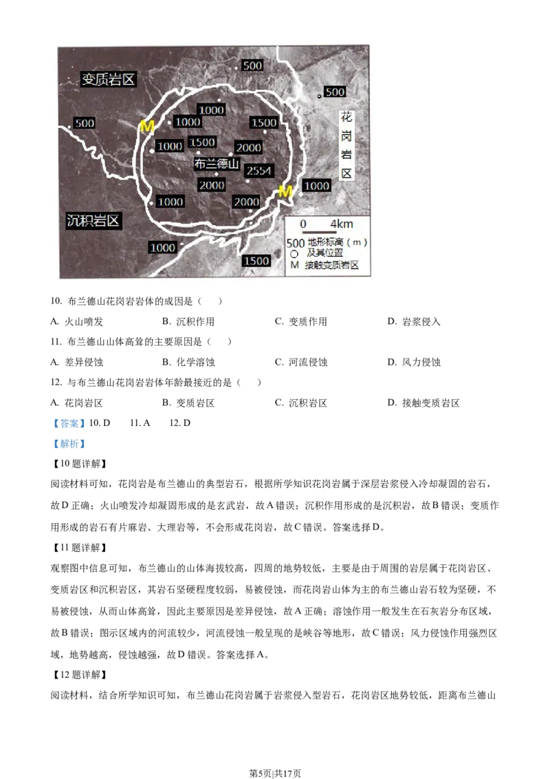 2022年高考地理试卷（江苏）（解析卷）_地理历年高考真题_新&middot;Word版2008-2025&middot;高考地理真题_地理（按省份分类）2008-2025_2008-2025&middot;（江苏）地理高考真题