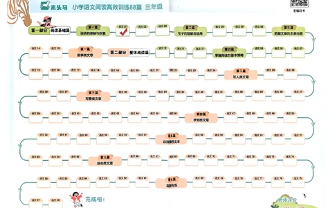 三年级木头马打卡表_26版高效阅读88篇三年级