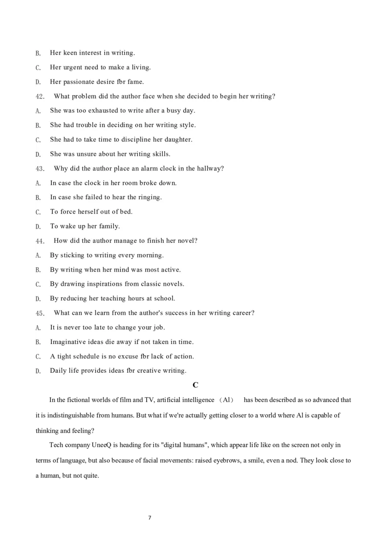 2021年高考英语试卷（天津）（第二次）（空白卷）_英语历年高考真题_新&middot;Word版2008-2025&middot;高考英语真题_英语（按年份分类）2008-2025_2021&middot;高考英语真题