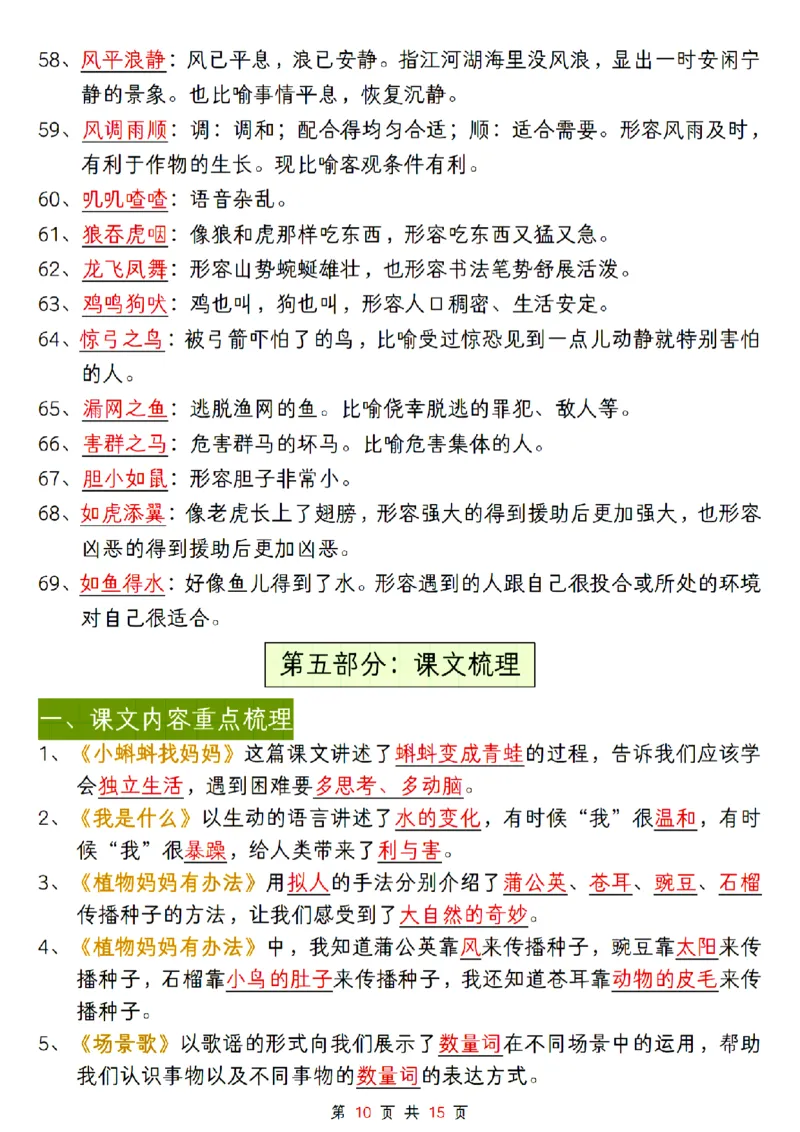 24年二上语文全册高频考点知识点总结_二年级上下册资料_二年级下册小红书同款资料_二下语文