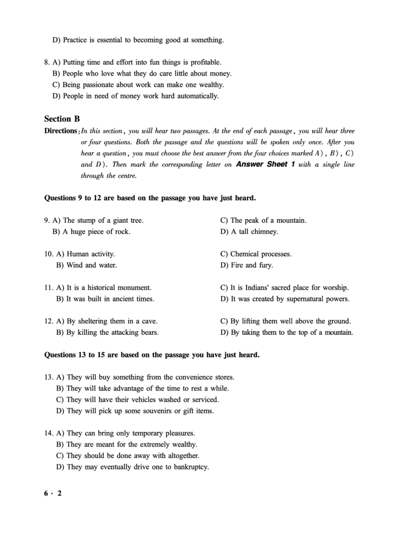 2016.12六级第1套试题可复制可搜索，打印首选_大学英语四级+六级_六级真题_六级真题_1990年-2018年真题资料合集_2016年12月CET6题+解+音频_01、真题PDF版（推荐打印）❤