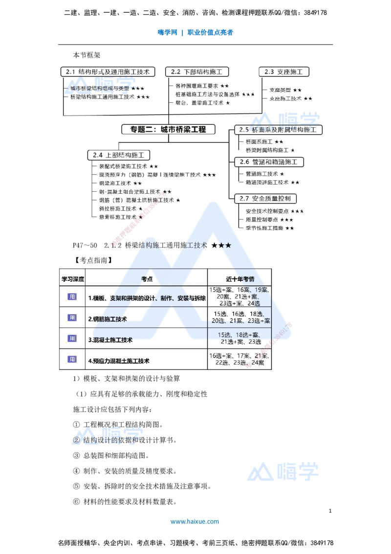 14.2025王欢-3D实景通关-专题二（2）通用施工技术（模板支架）_2026年一级建造师_2026年一建市政_2025年一建市政SVIP_02-基础精讲✿高端面授✿深度强化_讲义