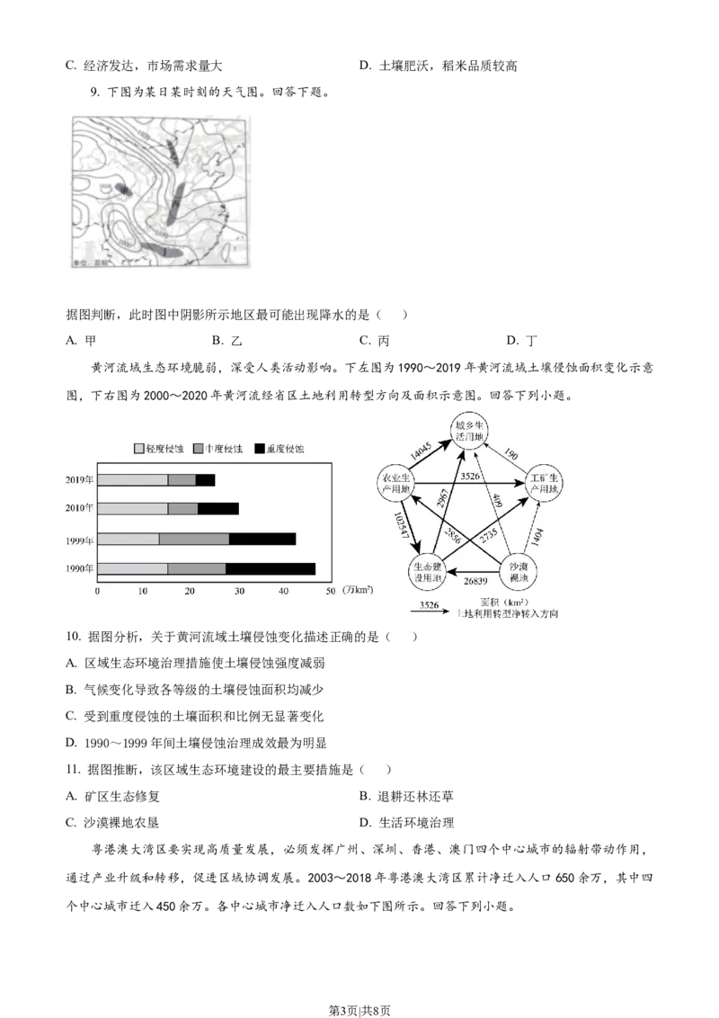2022年高考地理试卷（天津）（空白卷）_地理历年高考真题_新&middot;Word版2008-2025&middot;高考地理真题_地理（按年份分类）2008-2025_2022&middot;地理高考真题