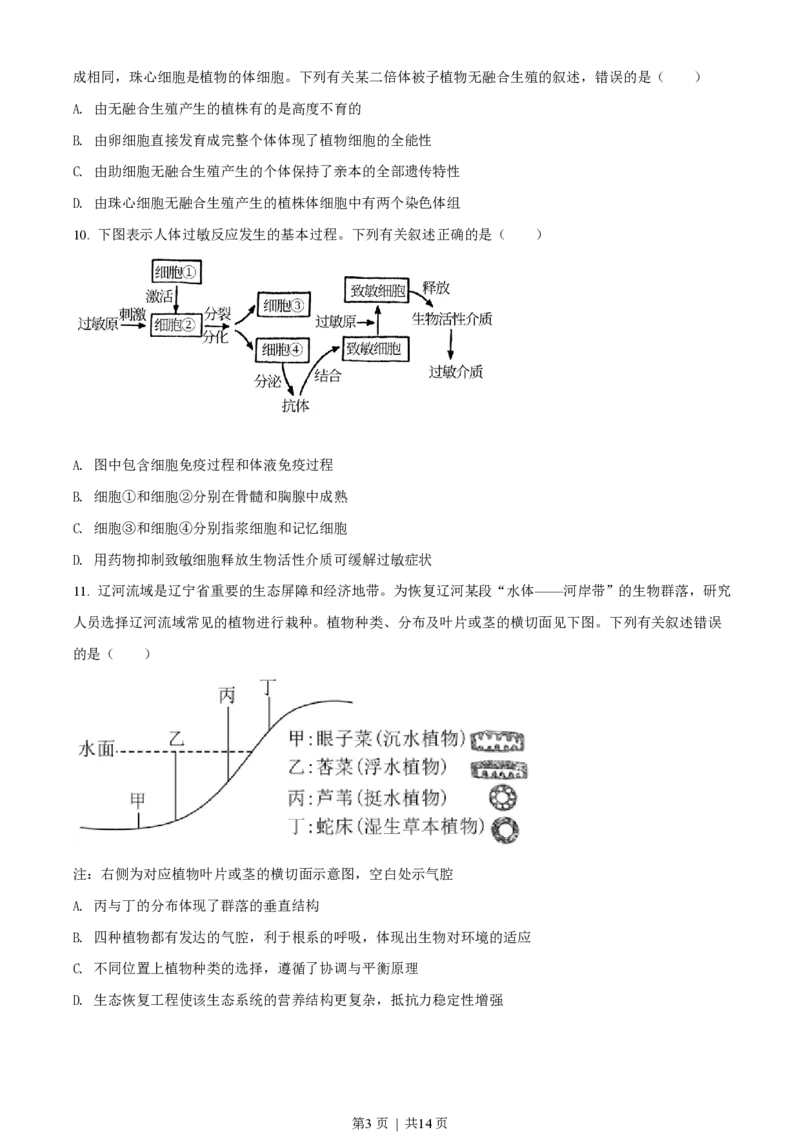 2021年高考生物试卷（辽宁）（空白卷）_生物历年高考真题_新&middot;PDF版2008-2025&middot;高考生物真题_生物（按省份分类）2008-2025_2010-2025&middot;（辽宁）生物高考真题