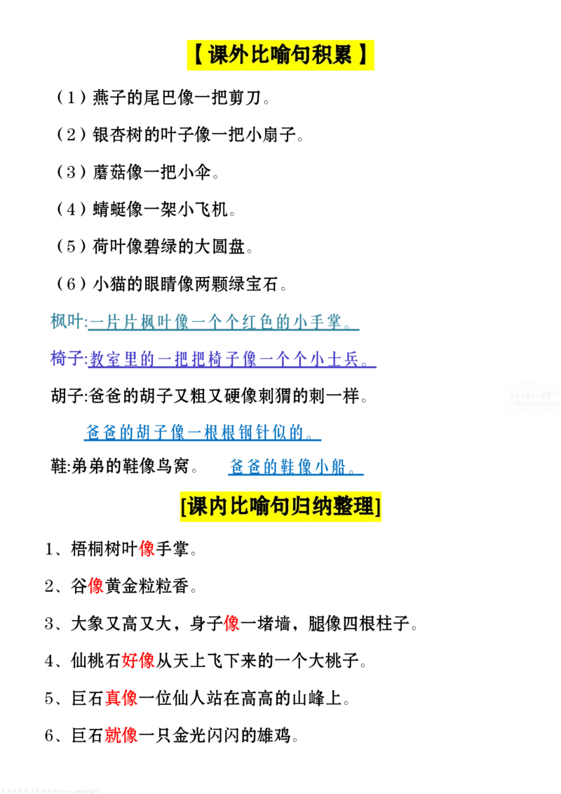 二上语文：句子类型总结(1)_二年级上册语文仿写句子+句子专项
