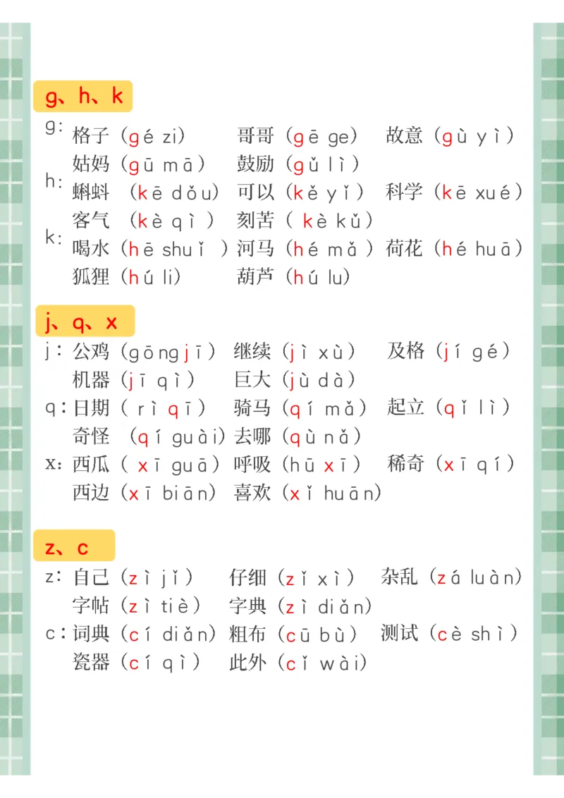 汉语拼音字母表_拼音专项