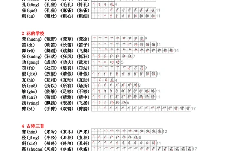 24新三上生字笔顺组词生字小帖帖_三年级上下册资料_三年级上册小红书同款资料_三年级(1)