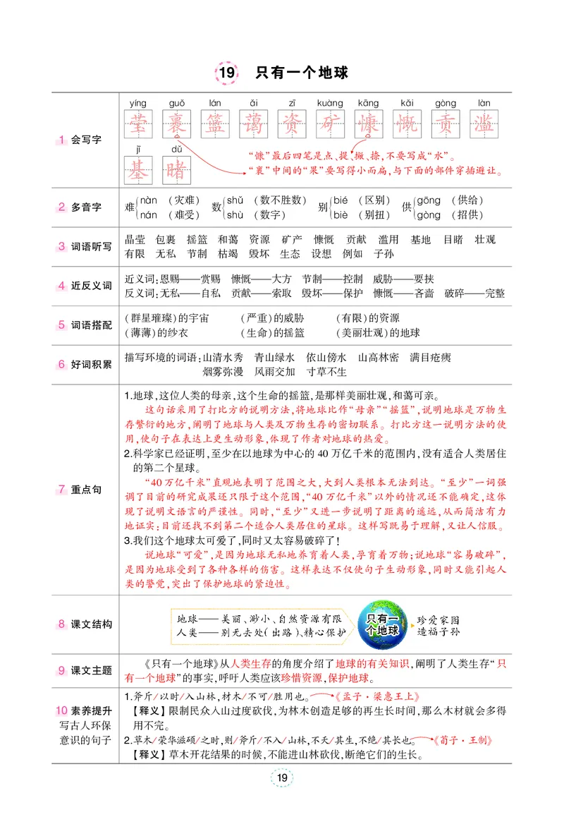 六年级上册语文笔记（背记清单）_小学全网线上同款资料_35号文件4-6上