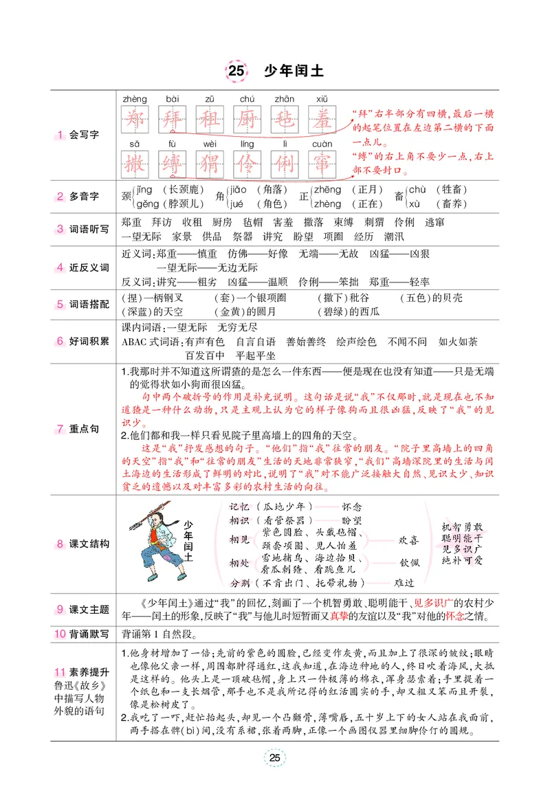 六年级上册语文笔记（背记清单）_小学全网线上同款资料_35号文件4-6上