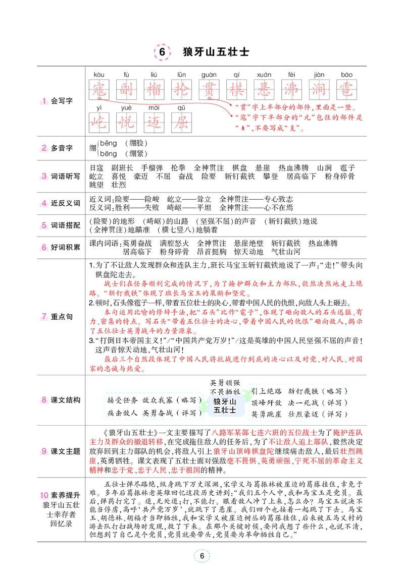 六年级上册语文笔记（背记清单）_小学全网线上同款资料_35号文件4-6上