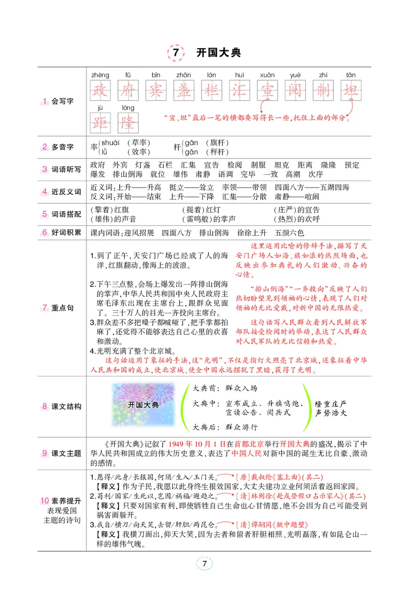 六年级上册语文笔记（背记清单）_小学全网线上同款资料_35号文件4-6上
