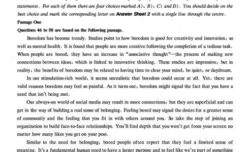 2021.06四级真题第3套_大学英语四级+六级_四级真题_四级真题_2021年06月CET4题+解+音频_01、真题PDF版（推荐打印）❤