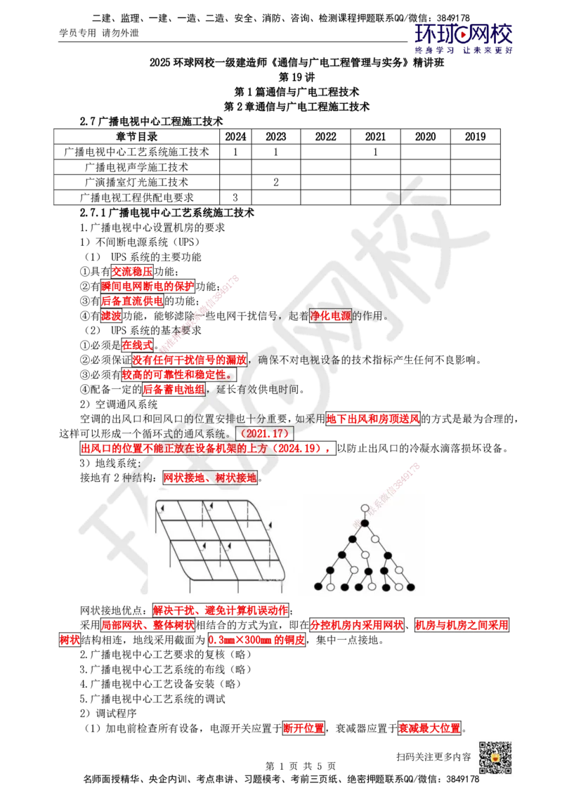 19.第19讲-27-28广播电视中心工程及传输工程施工技术_2026年一级建造师_2026年一建通信_2025年一建通信SVIP_02-基础精讲✿高端面授✿深度强化_08-通信《考点精讲班》杨鹏HQ