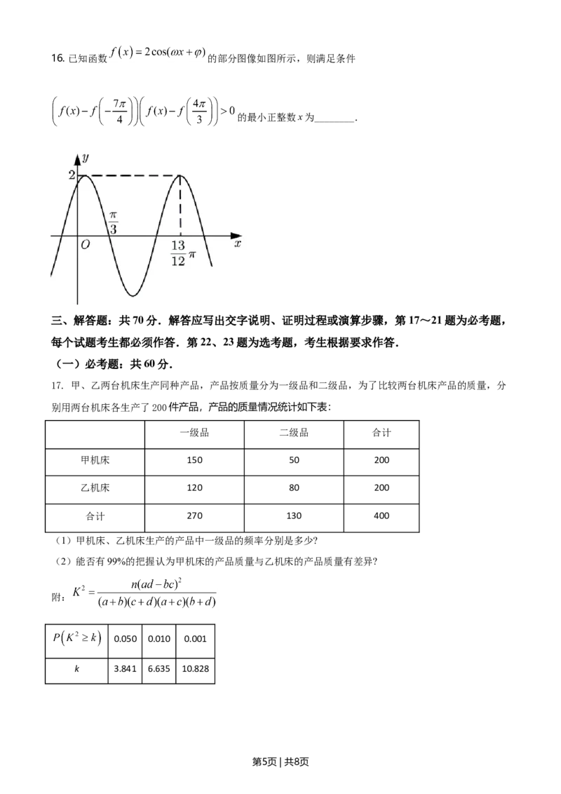 2021年高考数学试卷（理）（全国甲卷）（空白卷）_历年高考真题合集_数学历年高考真题_新&middot;Word版2008-2025&middot;高考数学真题_数学（按年份分类）2008-2025_2021&middot;高考数学真题