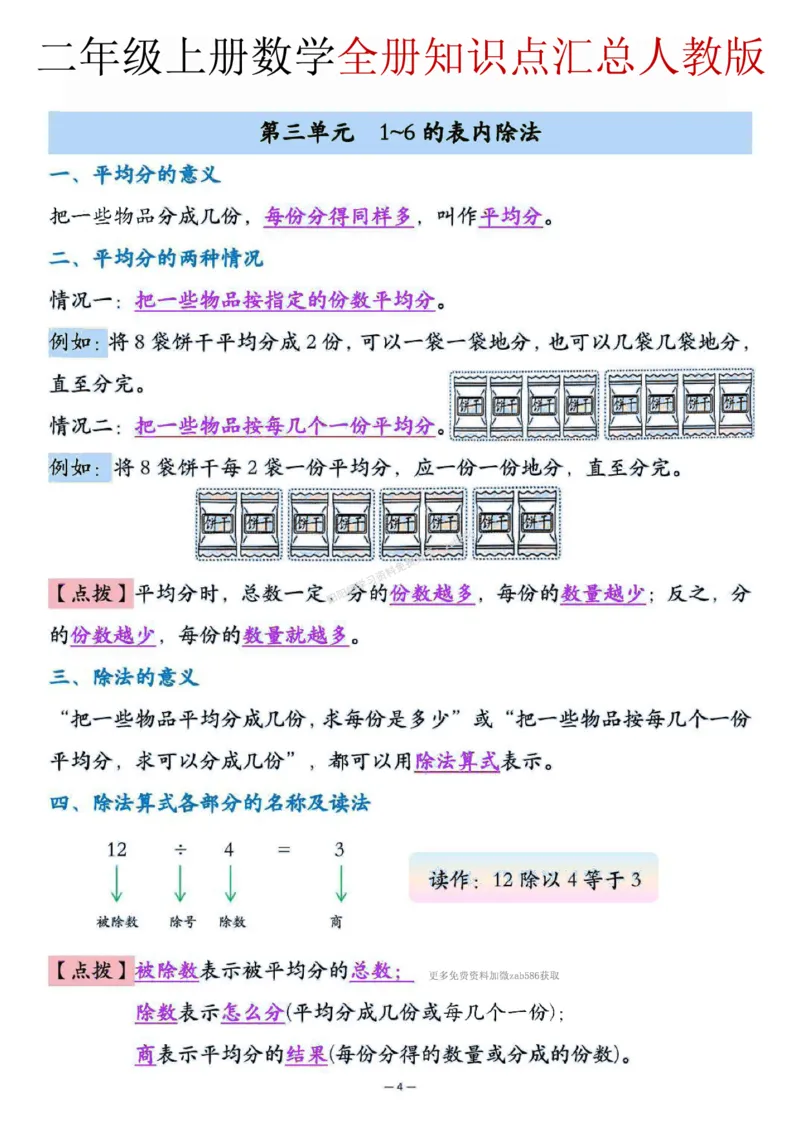 二年级（上）数学全册知识点汇总《人教版》_🍎⭐️期中知识汇总人教25年上册