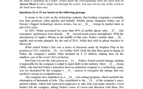 2015年12月六级真题（第2套）_大学英语四级+六级_六级真题_六级真题_1990年-2018年真题资料合集_2015年12月CET6题+解+音频_01、真题PDF版（推荐打印）❤