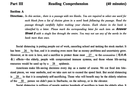 2020.12六级真题第3套可复制可搜索，打印首选_大学英语四级+六级_六级真题_六级真题_2020年12月CET6题+解+音频_01、真题PDF版（推荐打印）❤