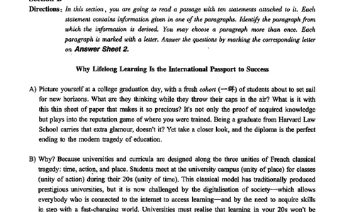 2020.12六级真题第3套可复制可搜索，打印首选_大学英语四级+六级_六级真题_六级真题_2020年12月CET6题+解+音频_01、真题PDF版（推荐打印）❤