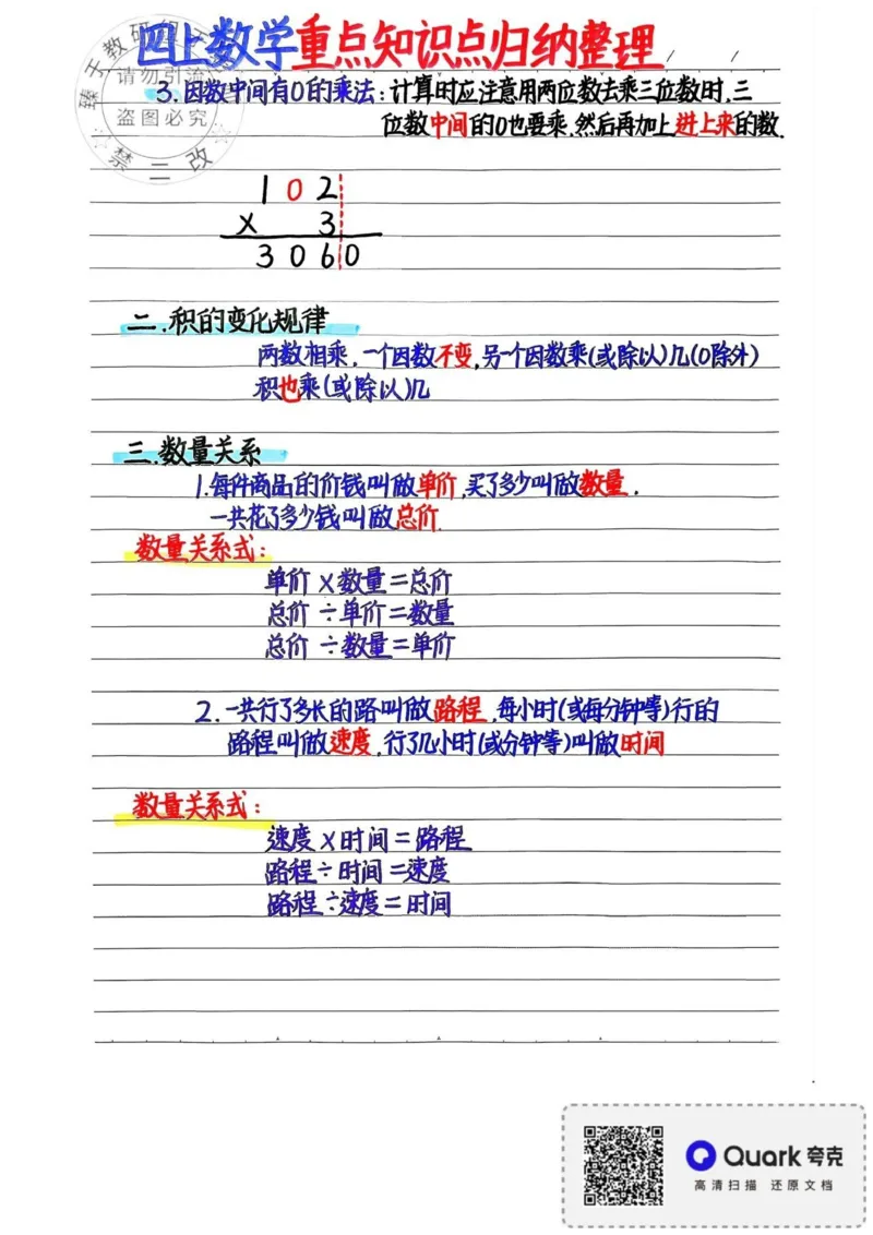 四上数学必背公式汇总_小学全网线上同款资料_16号文件4-6数学