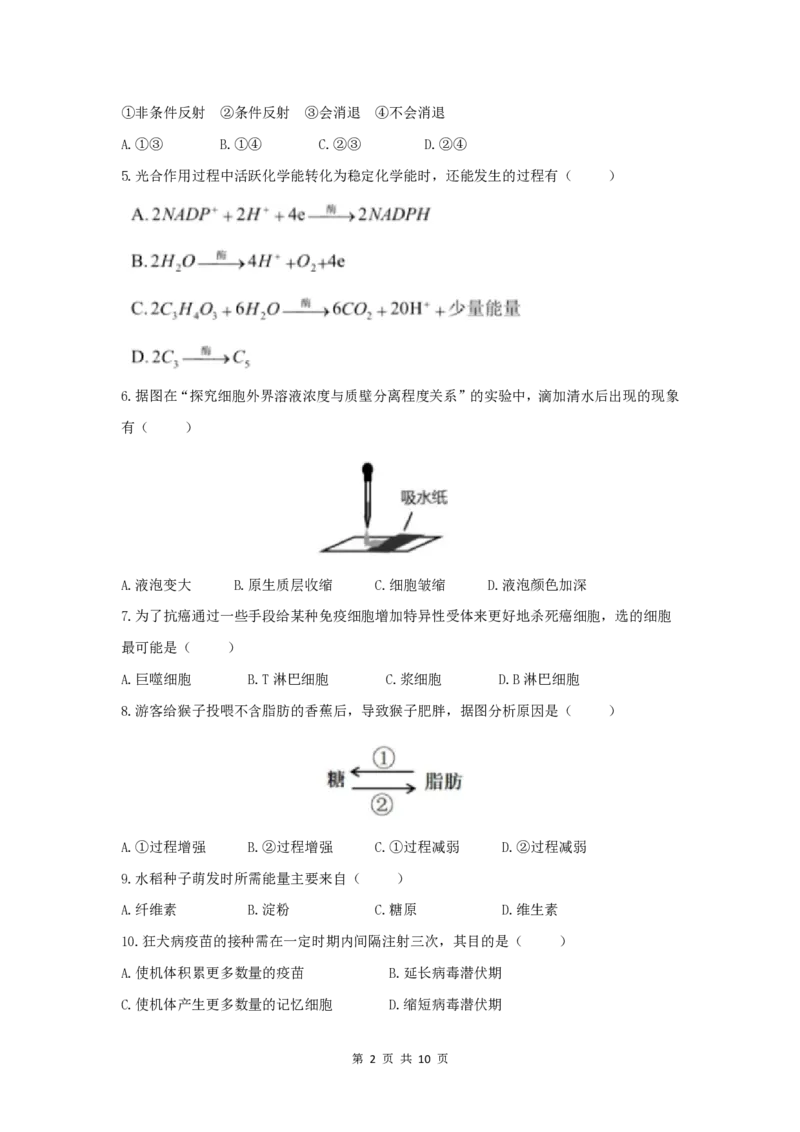 2021年高考生物试卷（上海）（答案卷）_生物历年高考真题_新&middot;PDF版2008-2025&middot;高考生物真题_生物（按年份分类）2008-2025_2021&middot;高考生物真题
