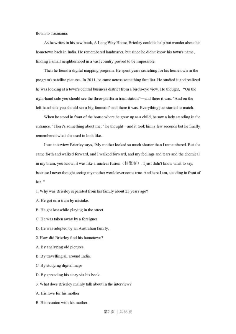 2021年高考英语试卷（浙江）（1月）（解析卷）_英语历年高考真题_新&middot;PDF版2008-2025&middot;高考英语真题_英语（按省份分类）2008-2025_2008-2025&middot;（浙江）英语高考真题