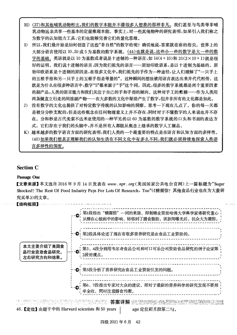2021年6月英语四级解析第二套_大学英语四级+六级_四级真题_四级真题_2021年06月CET4题+解+音频_03、答案解析