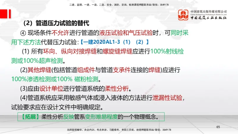 A16节：4.2工业管道施工技术2（01.02）_2026年一级建造师_2026年一建机电_2025年一建机电SVIP_02-基础精讲✿高端面授✿深度强化_05-机电《两轮基础直播》闫娜JGS_讲义
