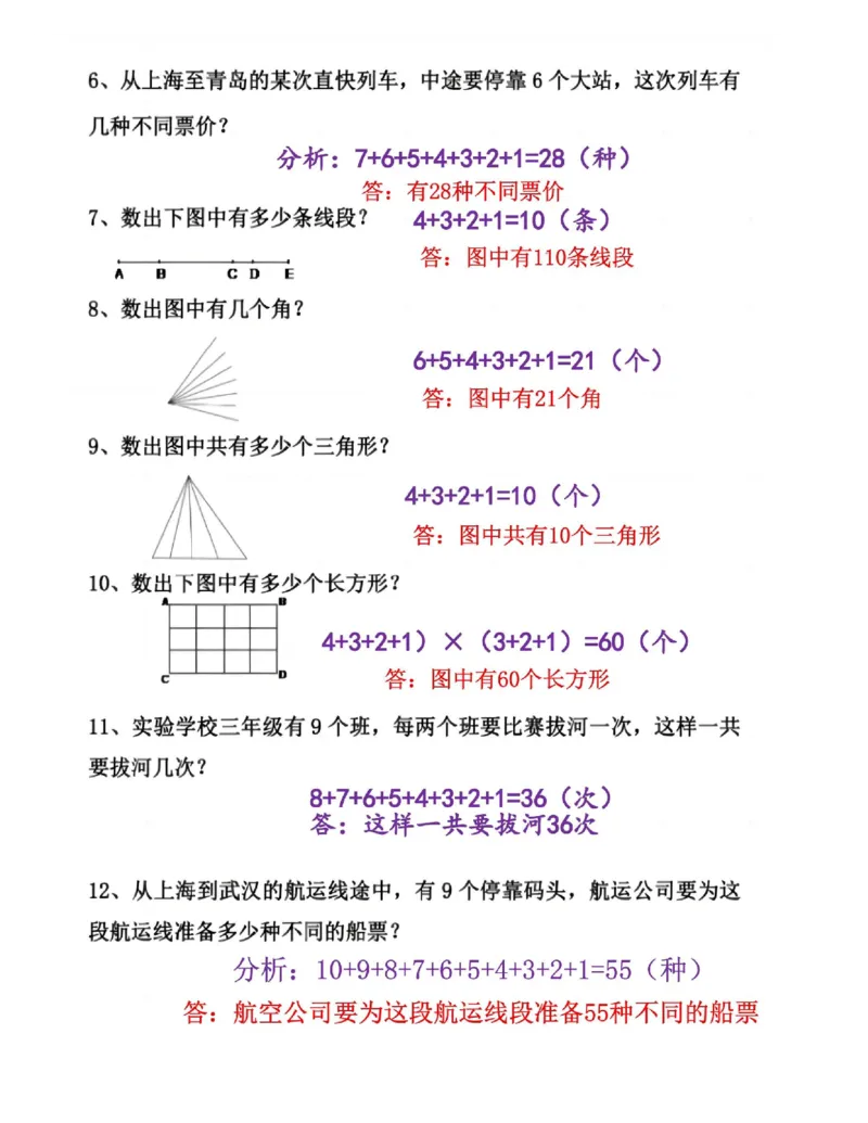 四年级上册数学九种巧求图形专项(2)_小学全网线上同款资料_14号文件4上5上语文数学课堂笔记_四年级手写笔记_四年级新增知识点(1)