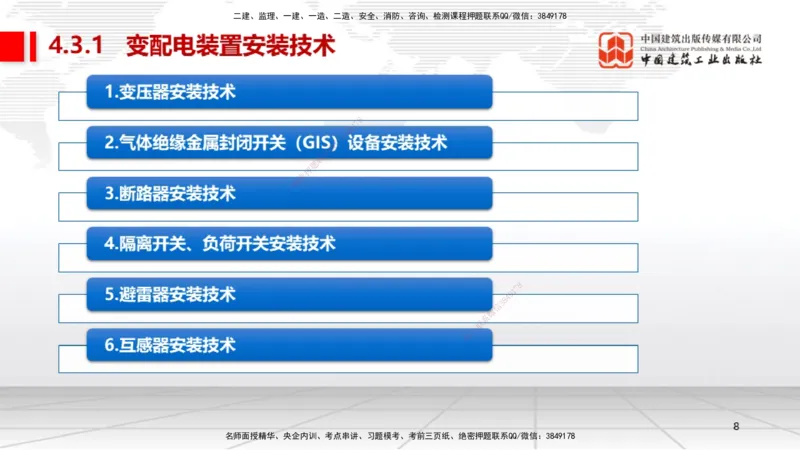 A17节：4.3电气装置安装技术1（01.08）_2026年一级建造师_2026年一建机电_2025年一建机电SVIP_02-基础精讲✿高端面授✿深度强化_05-机电《两轮基础直播》闫娜JGS_讲义