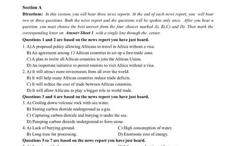2023.03英语四级真题第1套_大学英语四级+六级_四级真题_四级真题_2023年03月CET4题+解+音频_02、真题word版