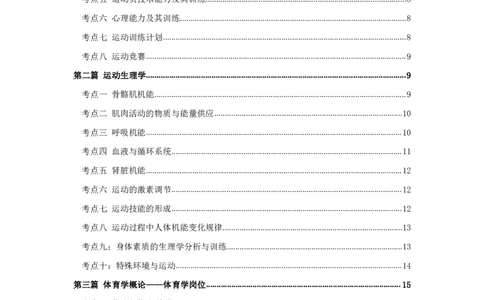 军队文职笔试考点集锦体育学_军队文职(1)_02.专业课考点资料（多专业都有）