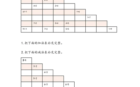 3.12回顾整理_一年级上下册资料_小学一年级学习资料-25年更新版_1-03、小学一年级数学上册_青岛63制_02、课时练习_第三单元10以内的加减法