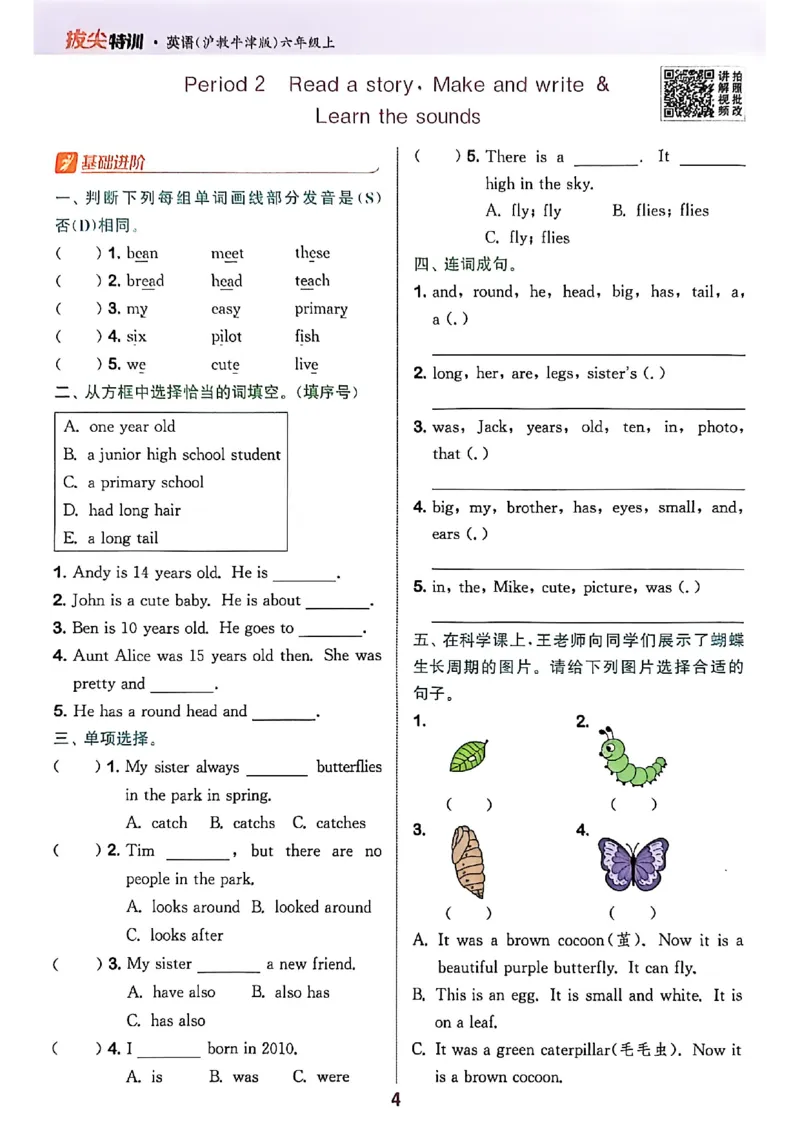 拔尖特训_25秋《拔尖特训》沪教版六上
