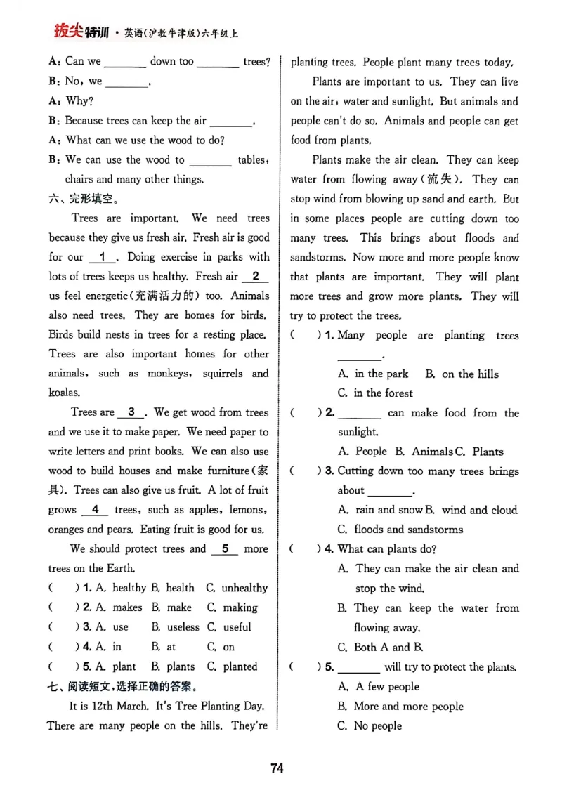 拔尖特训_25秋《拔尖特训》沪教版六上