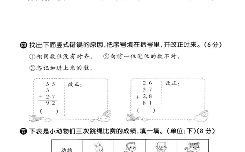 二年级（上）数学第一单元质量检测卷《冀教版》_2025秋语文、数学第一单元检测卷二年级