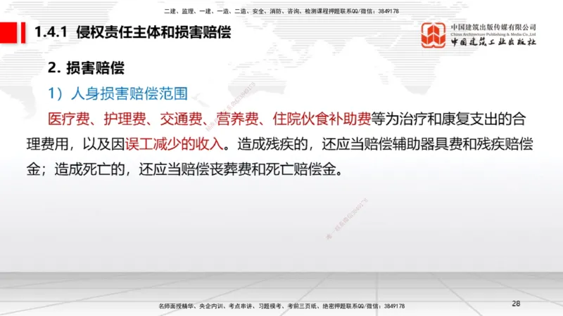 A04节：1.4.1侵权责任主体和损害赔偿～1.5.3环境保护税（11.18）_2026年一建法规_2025年一建法规SVIP_02-基础精讲✿高端面授✿深度强化_06-法规《两轮基础直播》王文静JGS_讲义