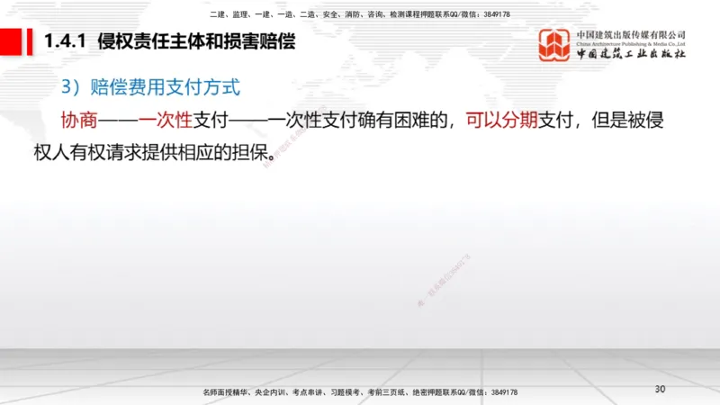 A04节：1.4.1侵权责任主体和损害赔偿～1.5.3环境保护税（11.18）_2026年一建法规_2025年一建法规SVIP_02-基础精讲✿高端面授✿深度强化_06-法规《两轮基础直播》王文静JGS_讲义