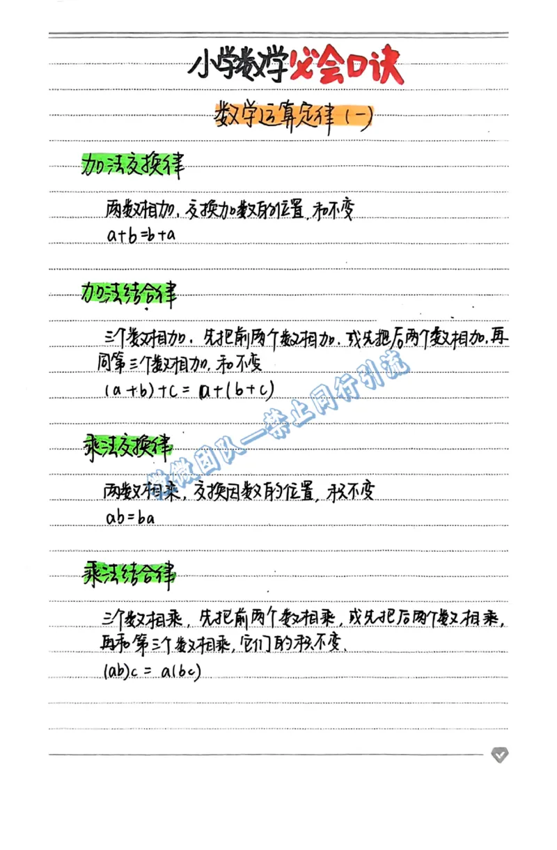 小学数学必会口诀（分享版）_小学全网线上同款资料_26号文件5上6上数学
